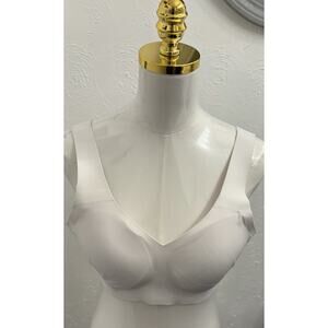 Honey Love White Wireless Crossover Bra Smooth Comfort Fit Size XL Removable Pad